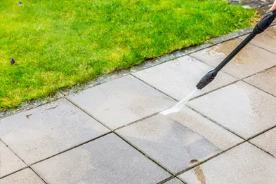 Before and after power washing